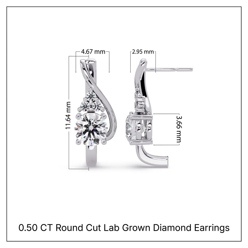 Pendientes tipo chaqueta con diamantes cultivados en laboratorio de 3,25 quilates