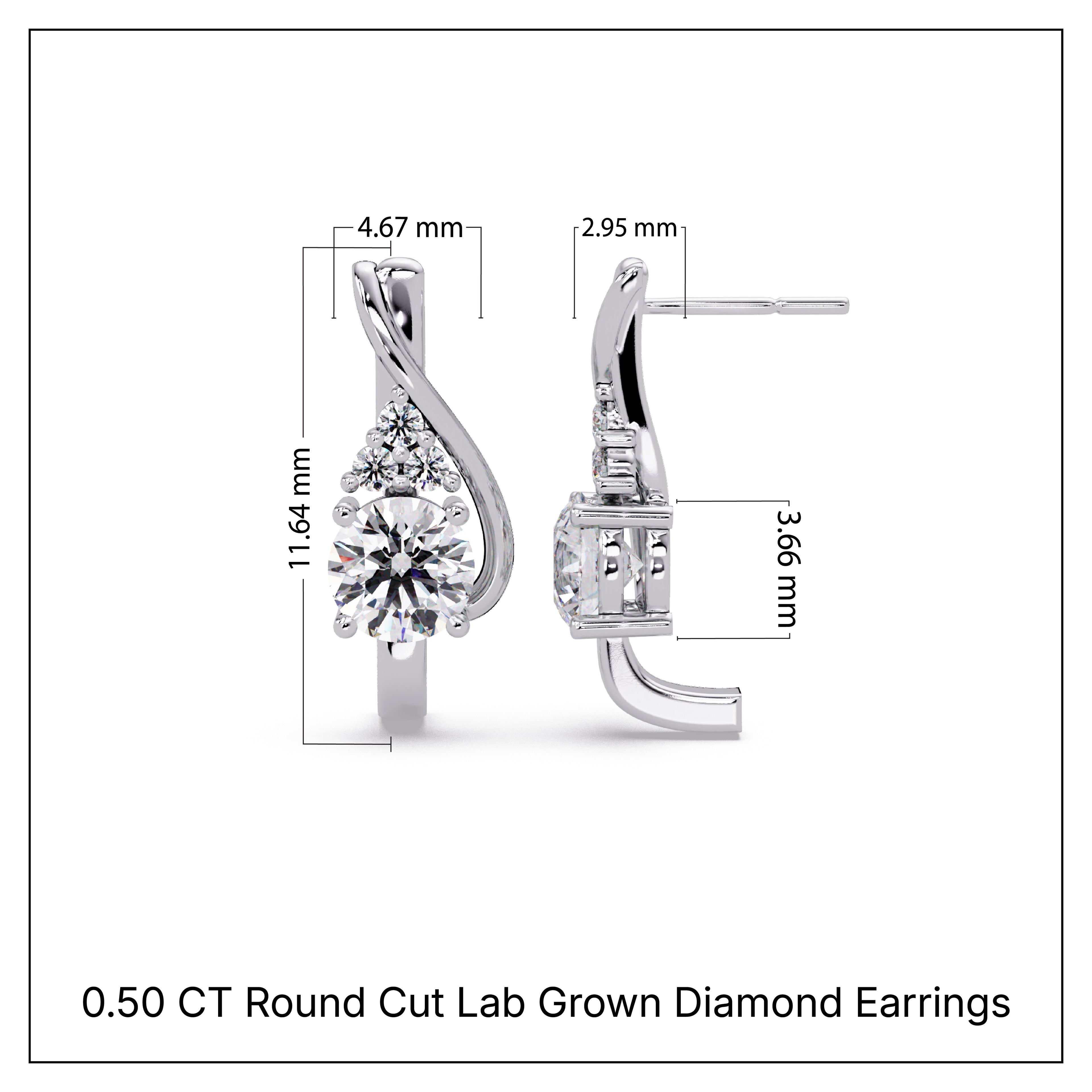 Pendientes tipo chaqueta con diamantes cultivados en laboratorio de 3,25 quilates