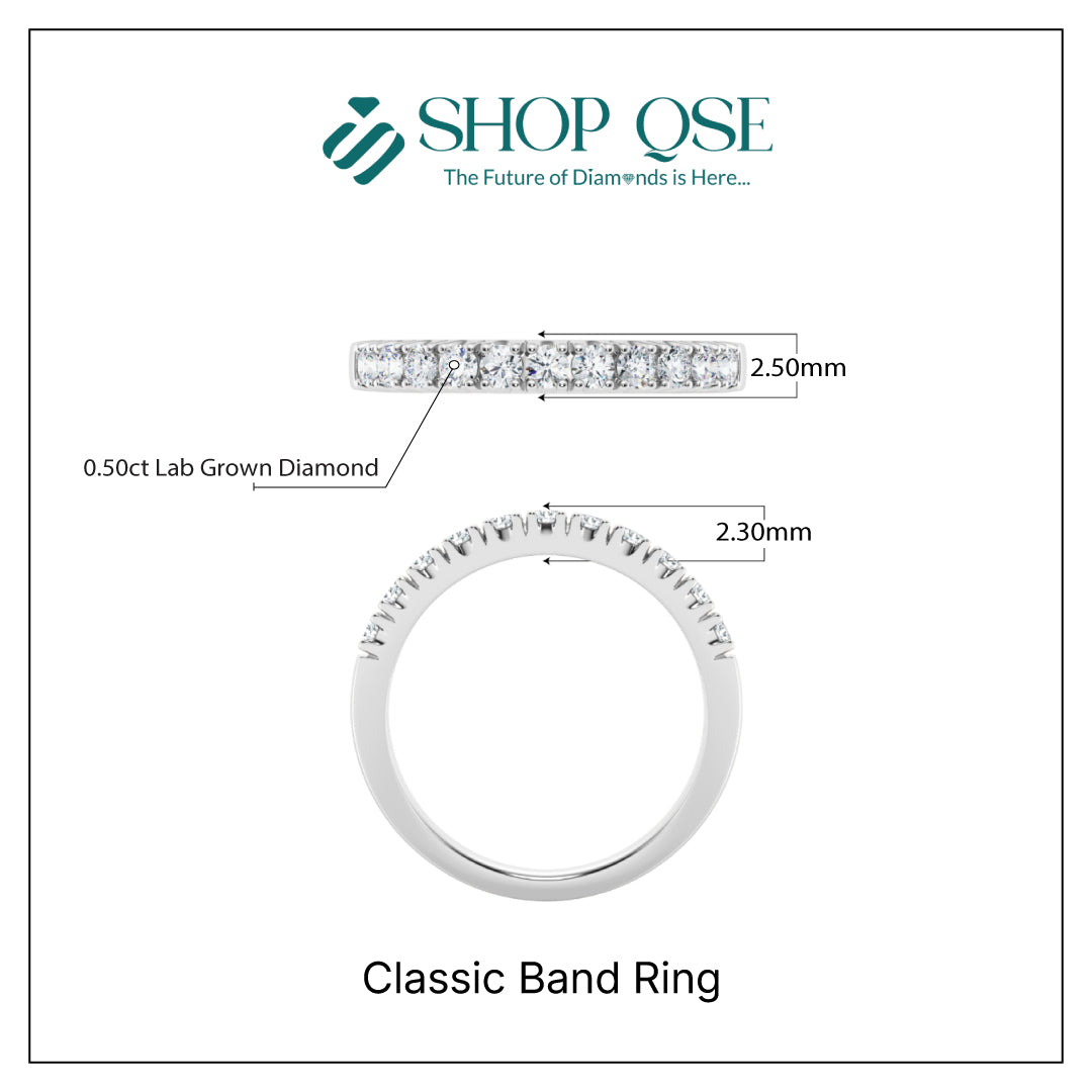 0.50ct  Lab Grown Diamond Classic Band Ring