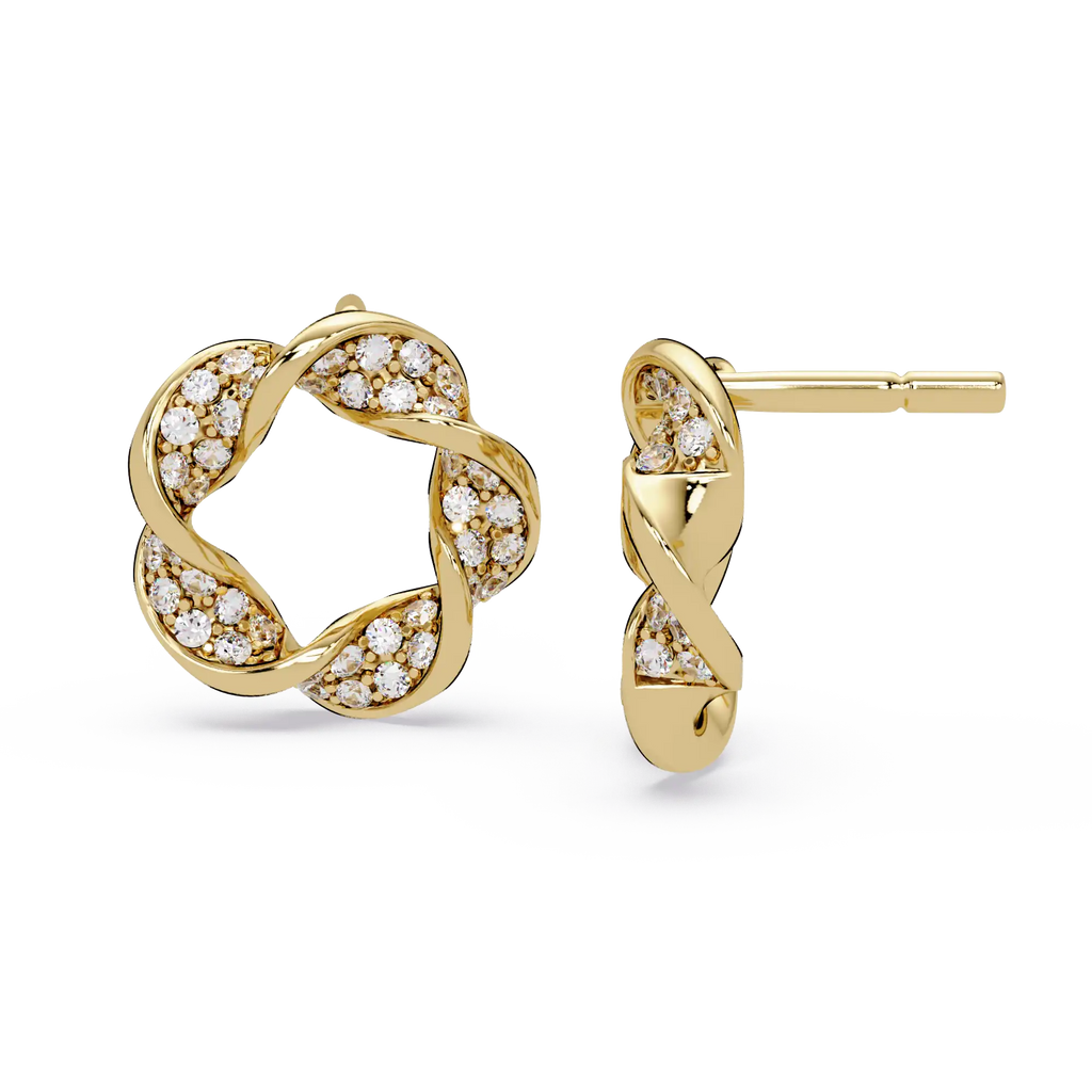 1 Carat Lab Grown Diamond Twisted Floral Earrings
