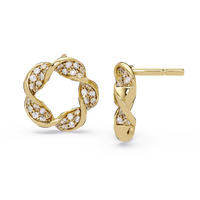 1 Carat Lab Grown Diamond Twisted Floral Earrings