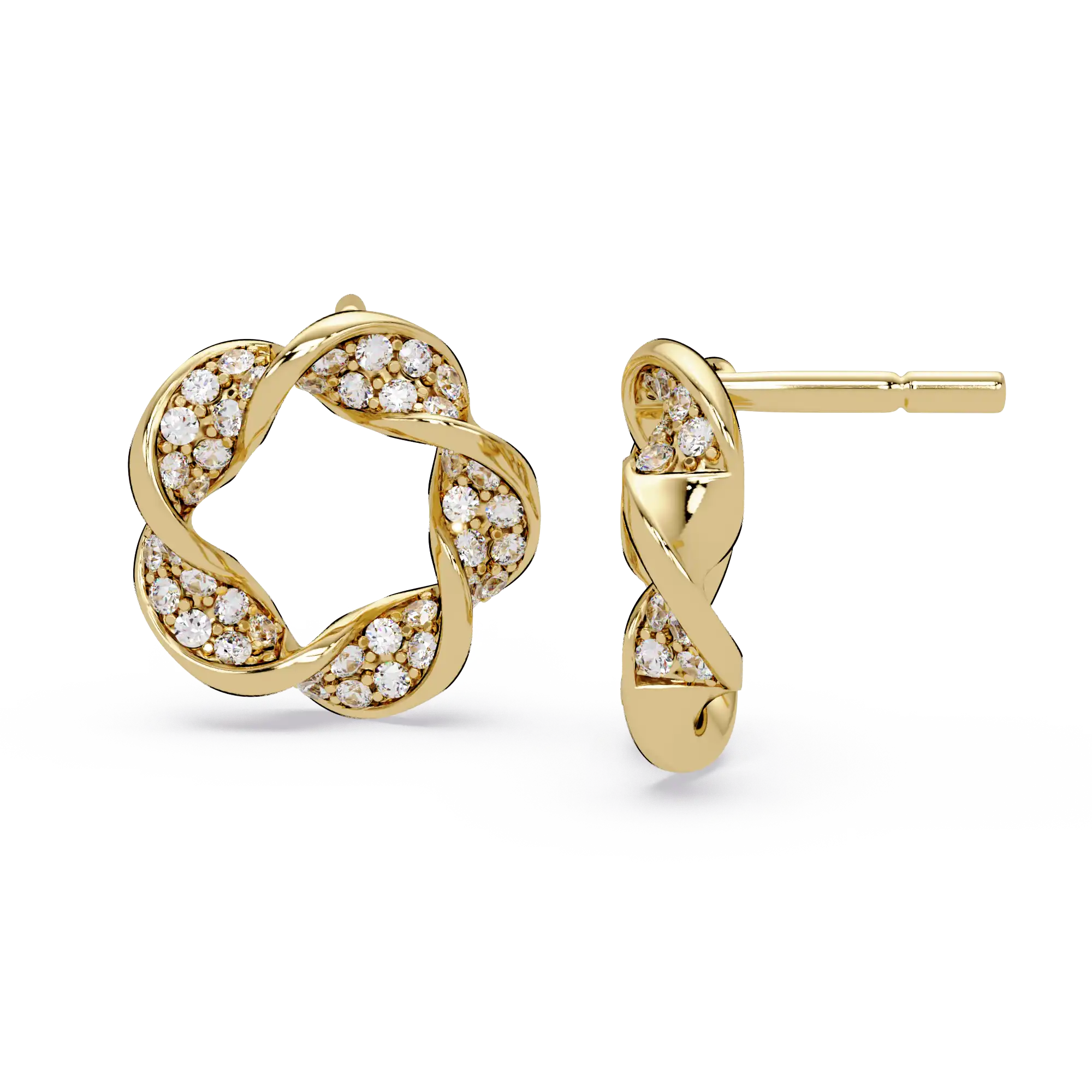 1 Carat Lab Grown Diamond Twisted Floral Earrings