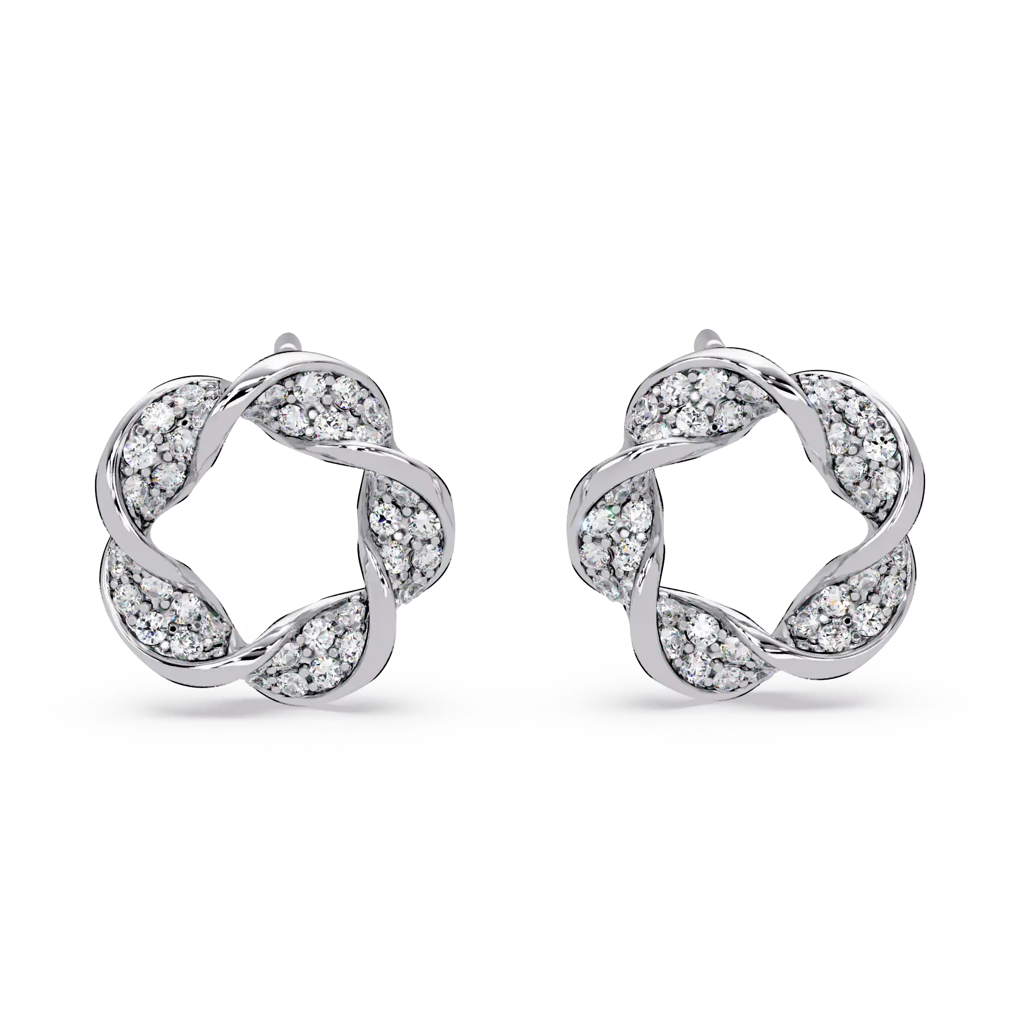 1 Carat Lab Grown Diamond Twisted Floral Earrings