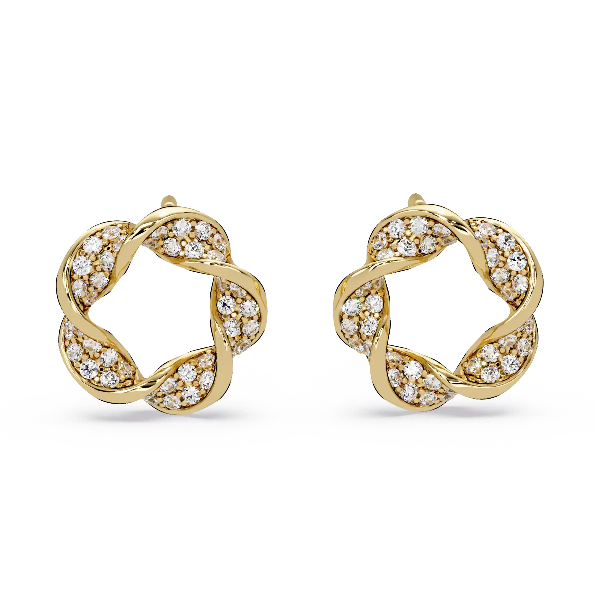 1 Carat Lab Grown Diamond Twisted Floral Earrings
