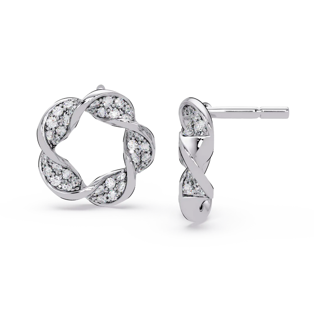 1 Carat Lab Grown Diamond Twisted Floral Earrings