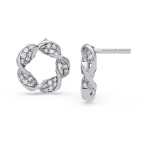 1 Carat Lab Grown Diamond Twisted Floral Earrings