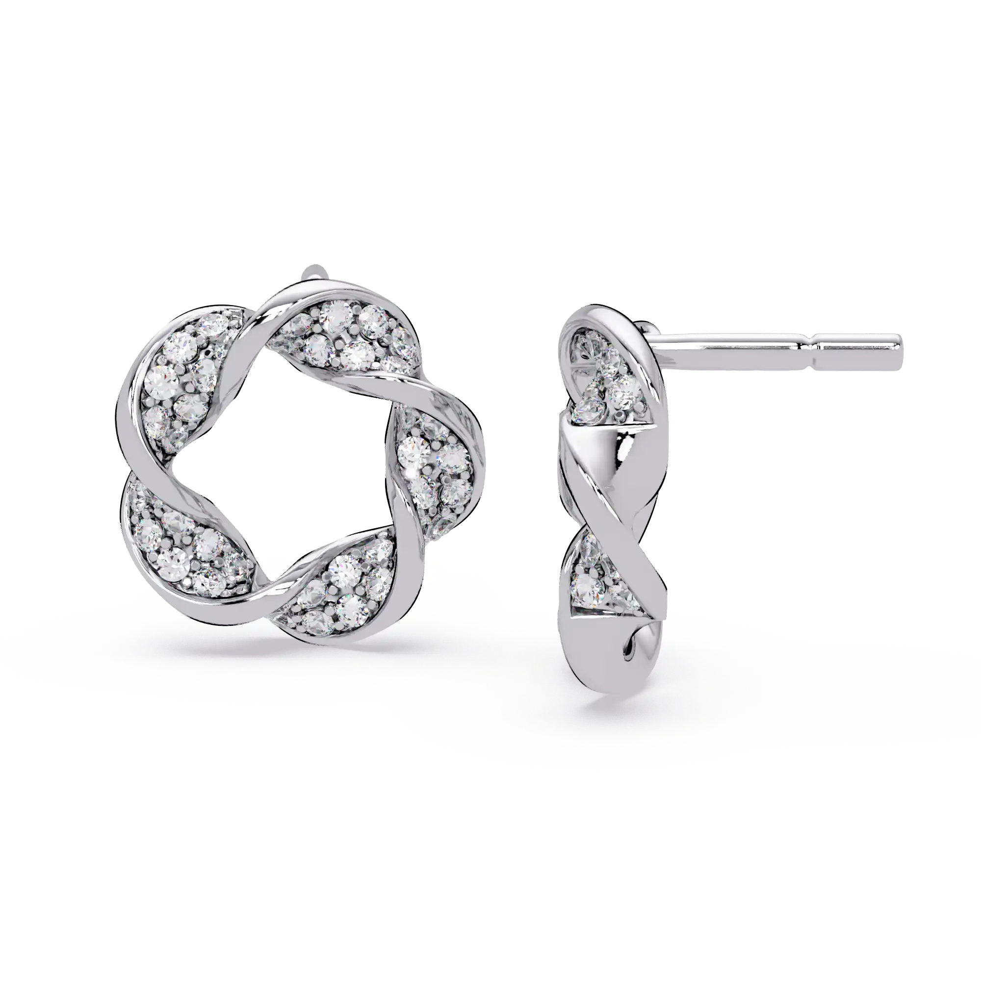 1 Carat Lab Grown Diamond Twisted Floral Earrings