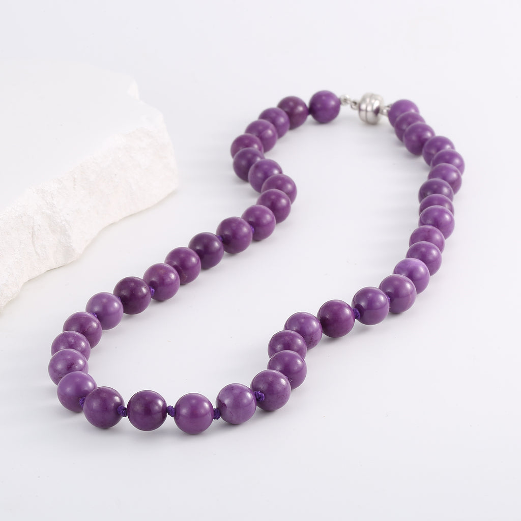 300ct Phosphosiderite 20'' Necklace with 10mm Round Beads