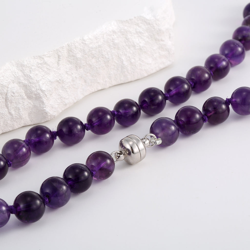 300ct Amethyst 20'' Necklace with 10mm Round Beads