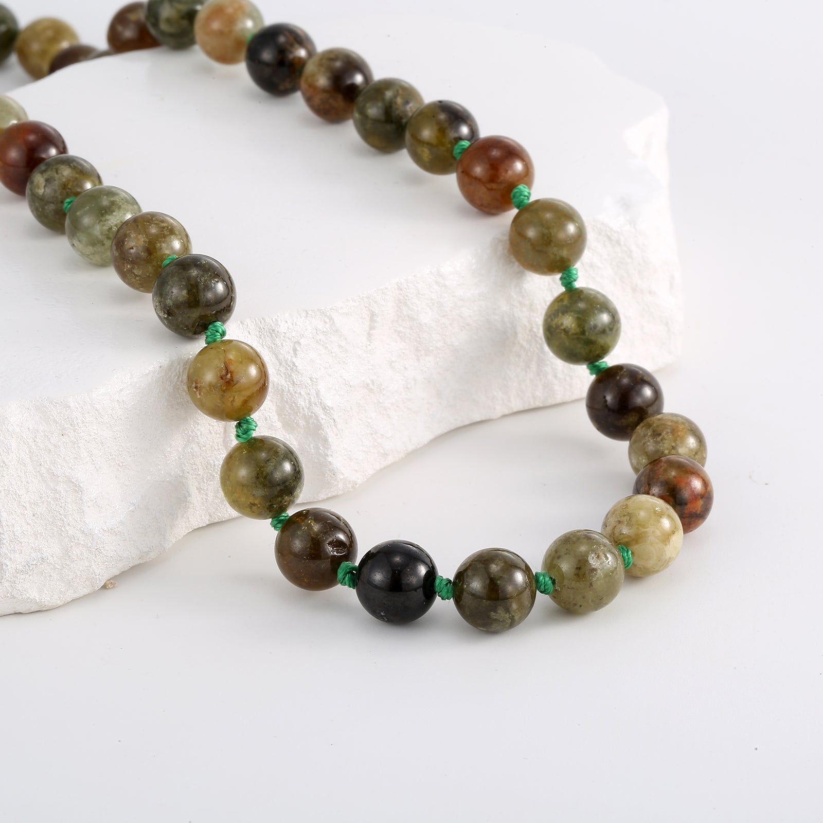 Tsavorite Garnet Necklace with Round Beads