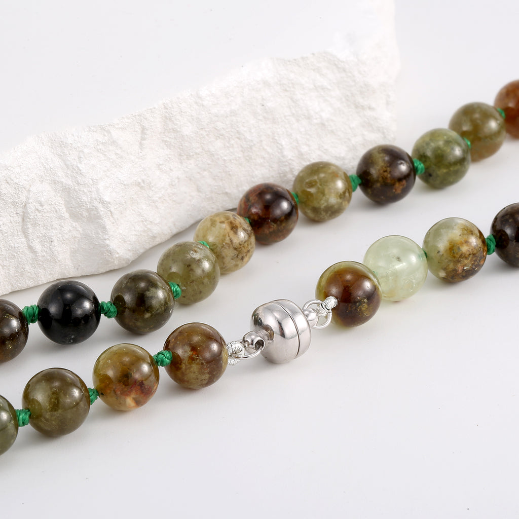 Tsavorite Garnet Necklace with Round Beads