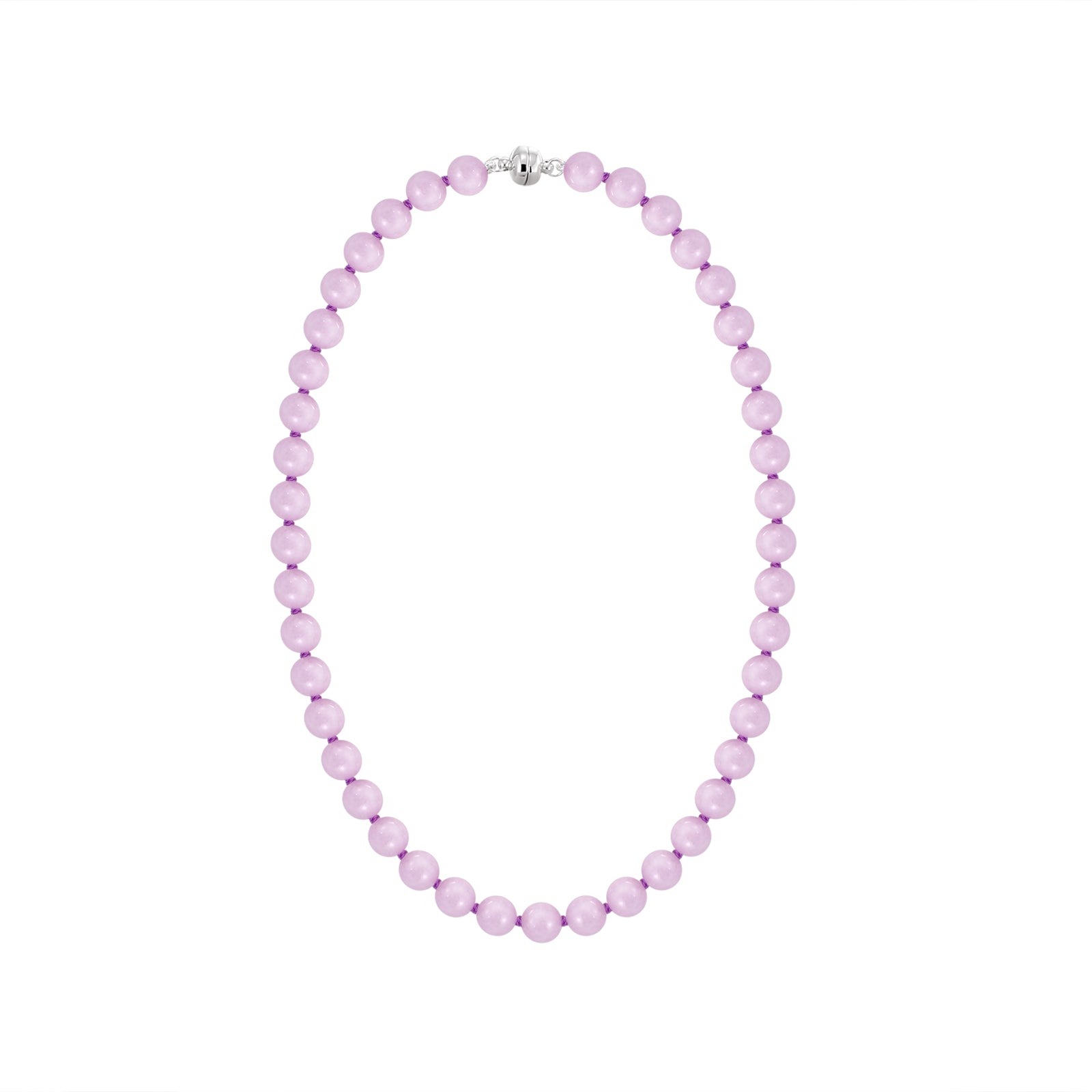 Collar de 20'' de kunzita de 350 ct con cuentas redondas de 10 mm