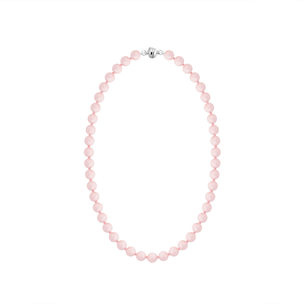 Morganite Necklace with Round Beads