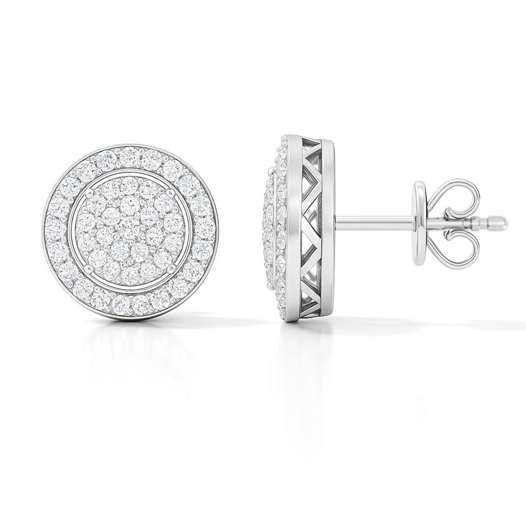Pendiente de botón con diamantes cultivados en laboratorio de 2,00 ct