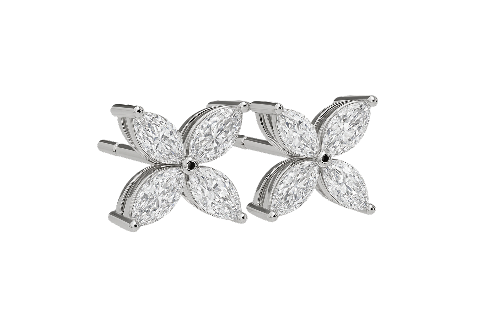 1.00ct Lab Grown Marquise Diamond Flower Studs