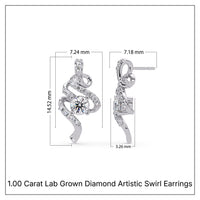 Pendientes tipo chaqueta con diamantes cultivados en laboratorio de 3,25 quilates