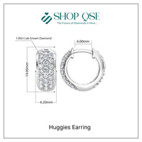 1.00ct Lab Grown Diamond Huggies Earrings