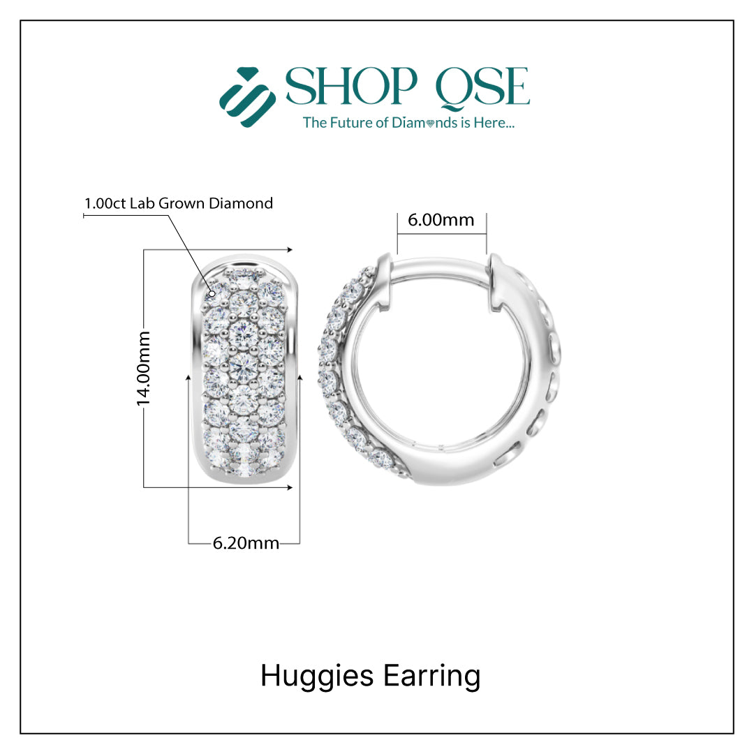 1.00ct Lab Grown Diamond Huggies Earrings
