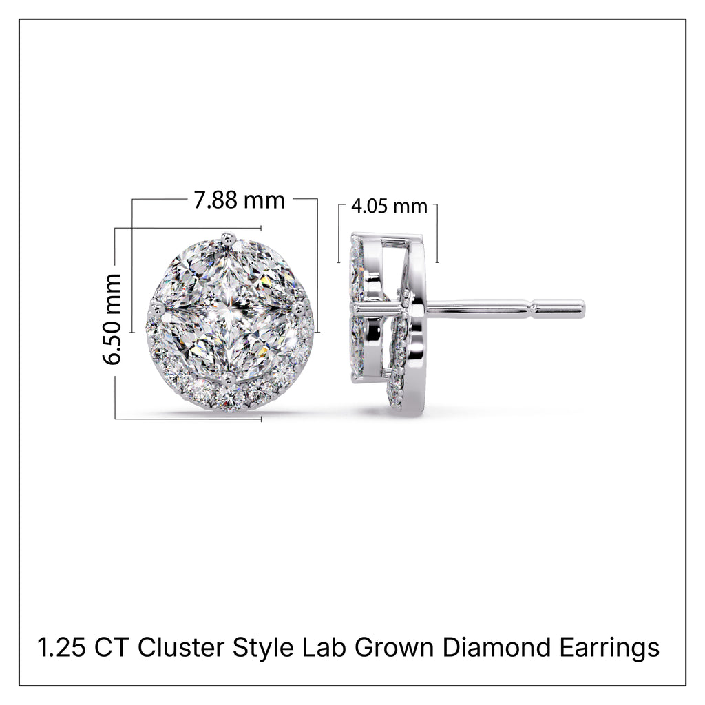 Pendientes tipo chaqueta con diamantes cultivados en laboratorio de 3,25 quilates