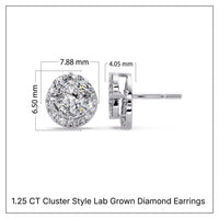 Pendientes tipo chaqueta con diamantes cultivados en laboratorio de 3,25 quilates