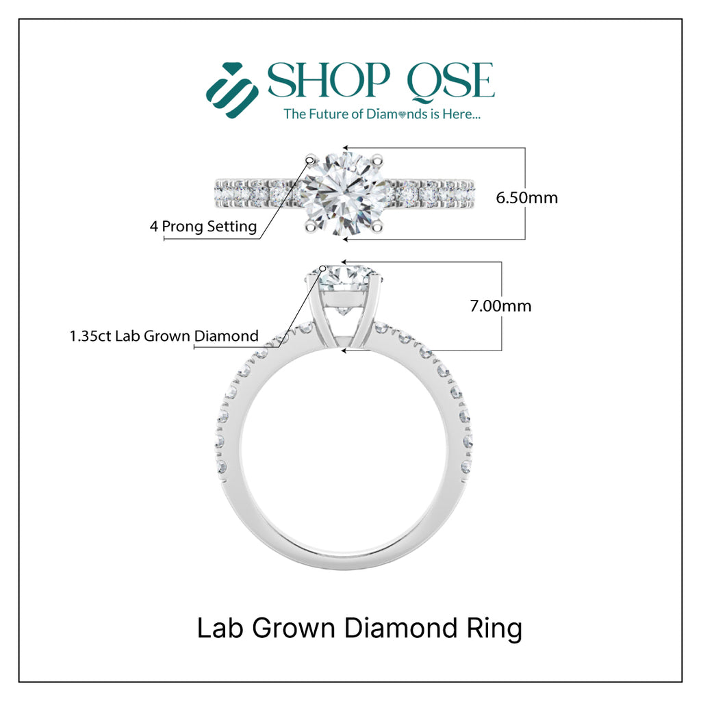 IGI 1.35ct Lab Grown Diamond Ring