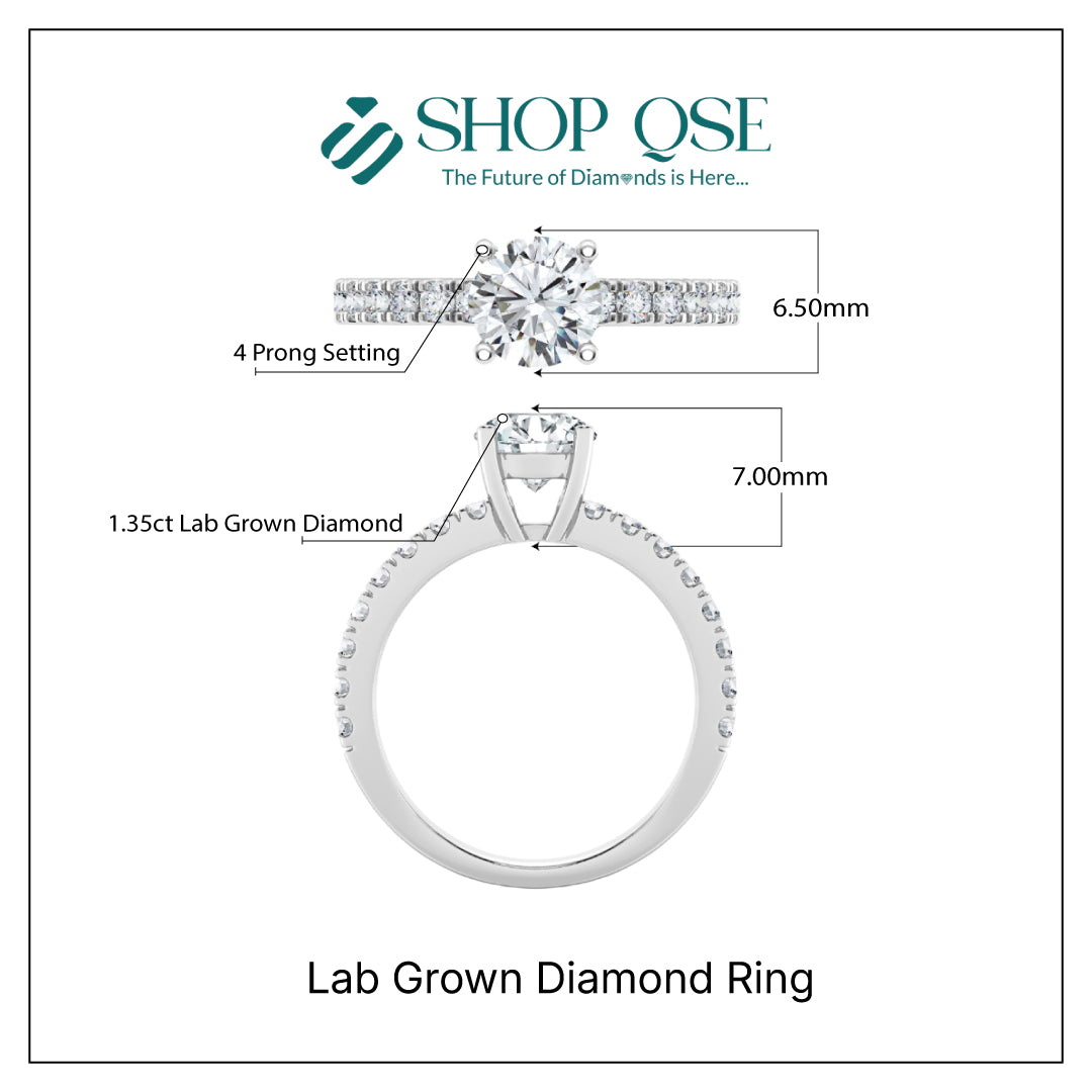 IGI 1.35ct Lab Grown Diamond Ring