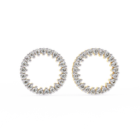Pendientes circulares de diamantes cultivados en laboratorio de 0,32 ct