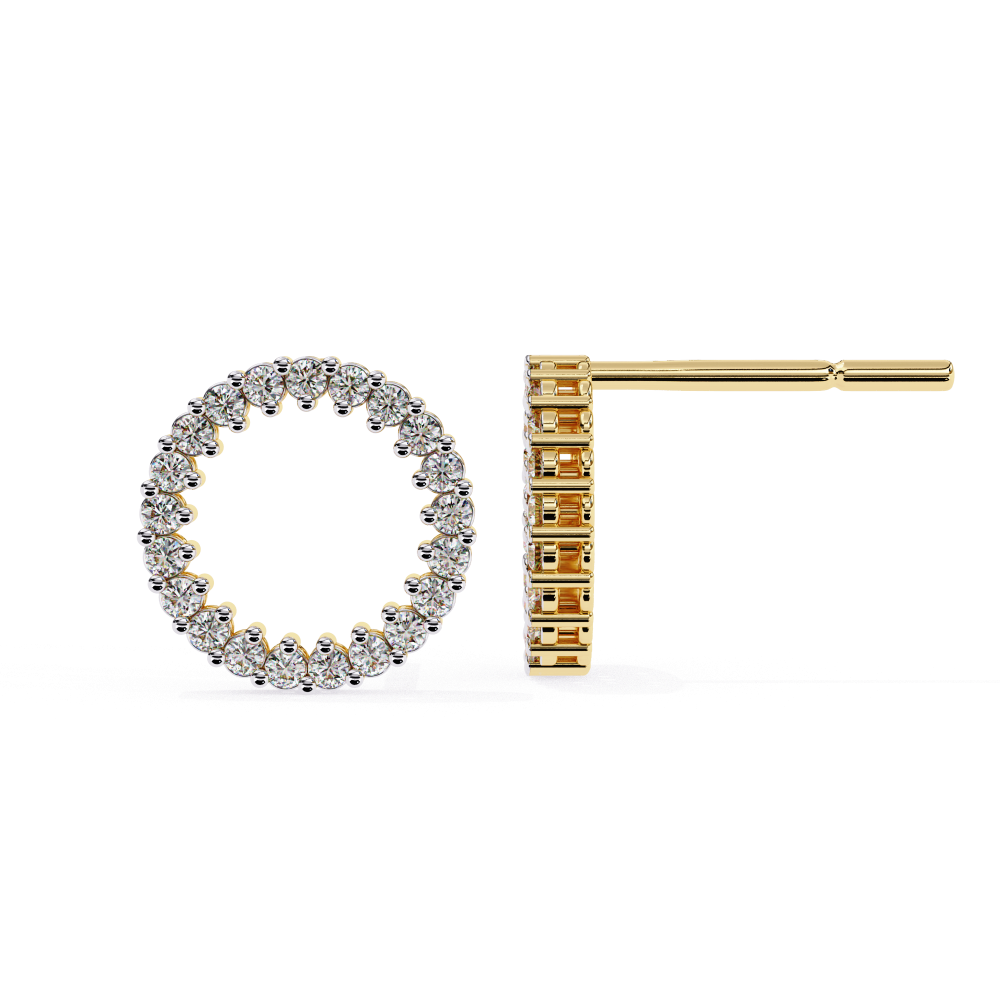 Pendientes circulares de diamantes cultivados en laboratorio de 0,32 ct