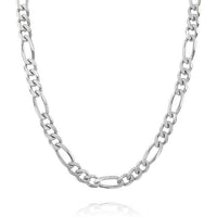 925 Sterling Silver Figaro Chain Necklace 5MM & 7MM