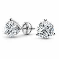 2 Carat Martini 3-Prong Lab Grown Diamond Stud Earrings