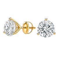2 Carat Martini 3-Prong Lab Grown Diamond Stud Earrings