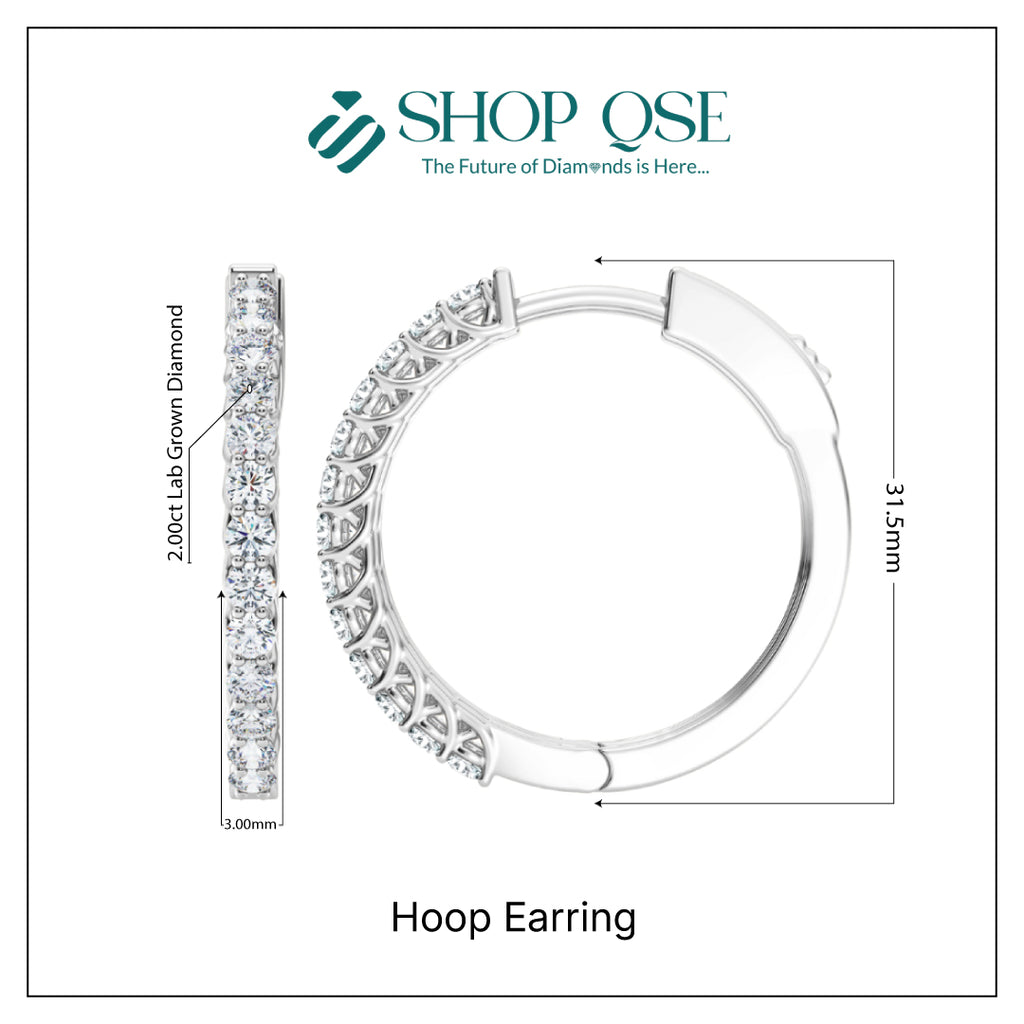 Aros con diamantes cultivados en laboratorio de 2,00 ct