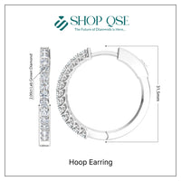 2.00ct  Lab Grown Diamond Hoop Earrings