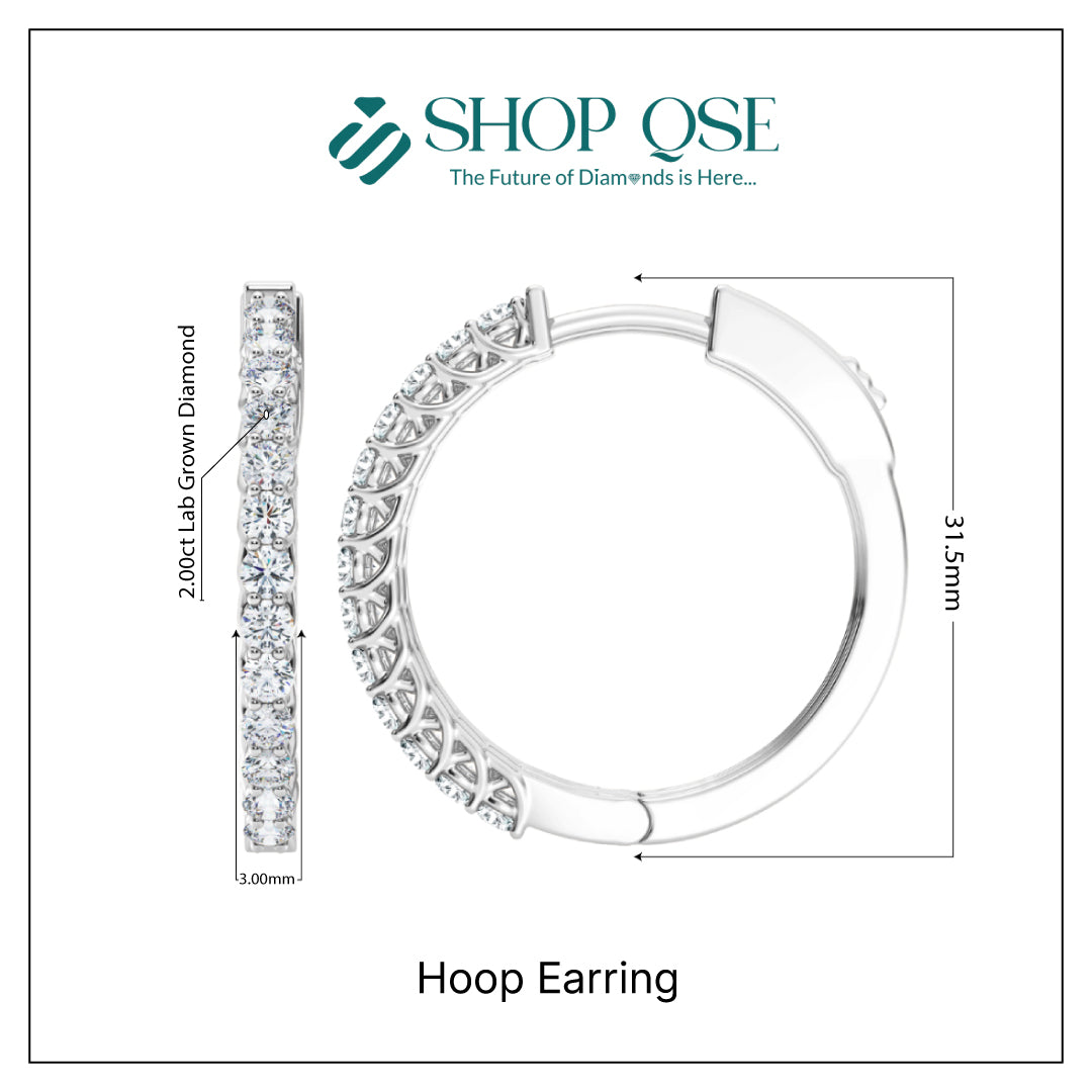 Aros con diamantes cultivados en laboratorio de 2,00 ct