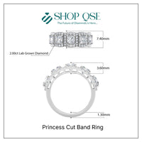 IGI 2.00ct Lab Grown Diamond Princess Cut Band Ring