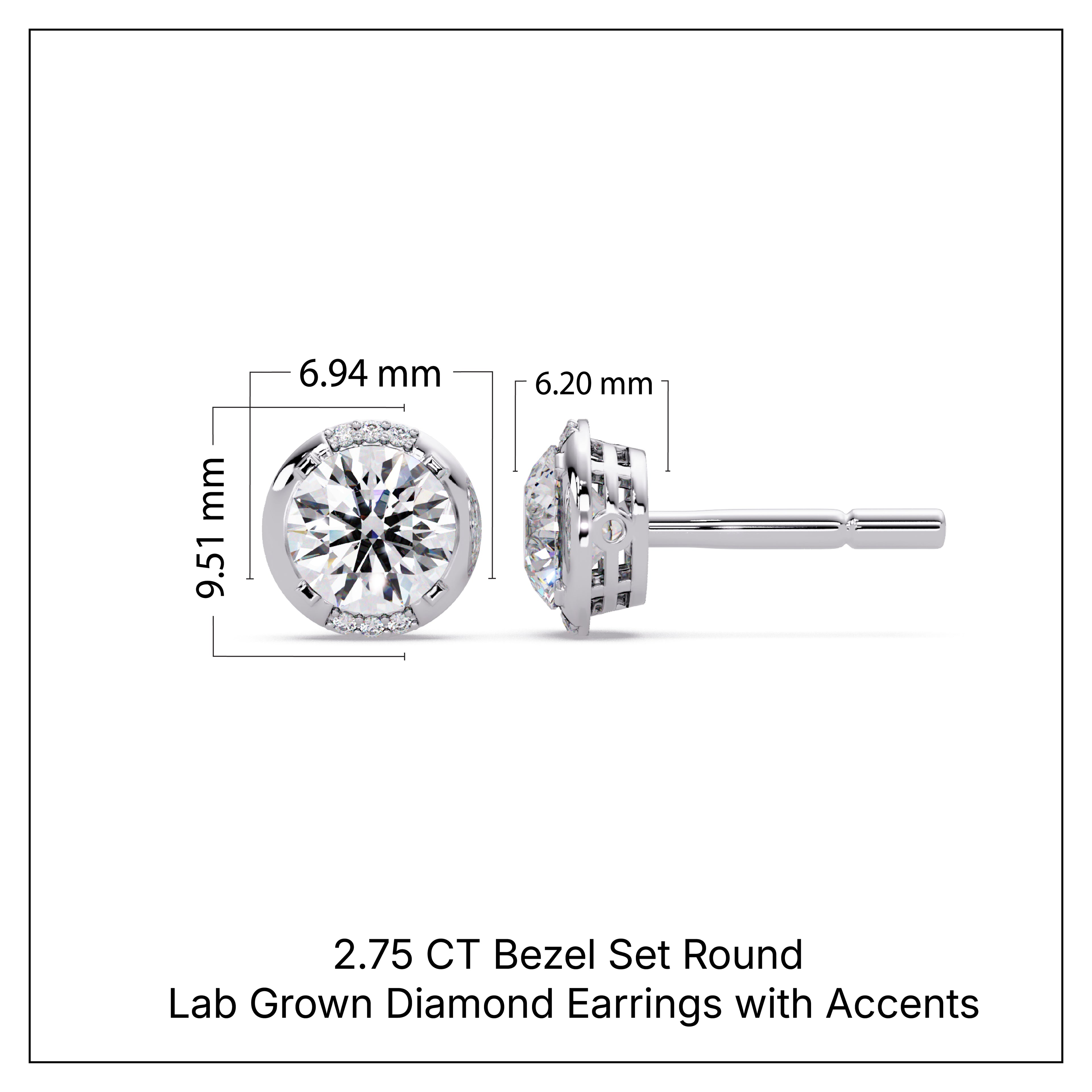 Pendientes tipo chaqueta con diamantes cultivados en laboratorio de 3,25 quilates