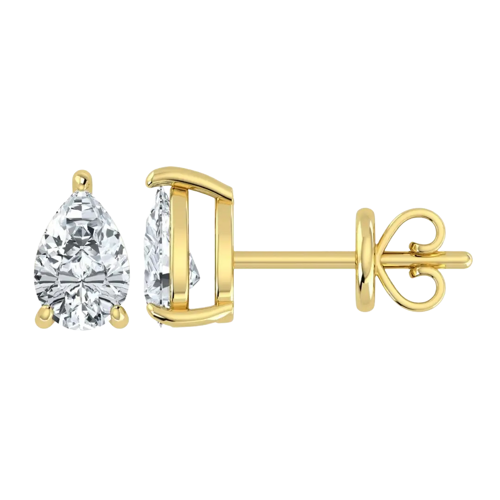 Lab Grown Diamond Pear Solitaire Earrings (1ct-2ct)