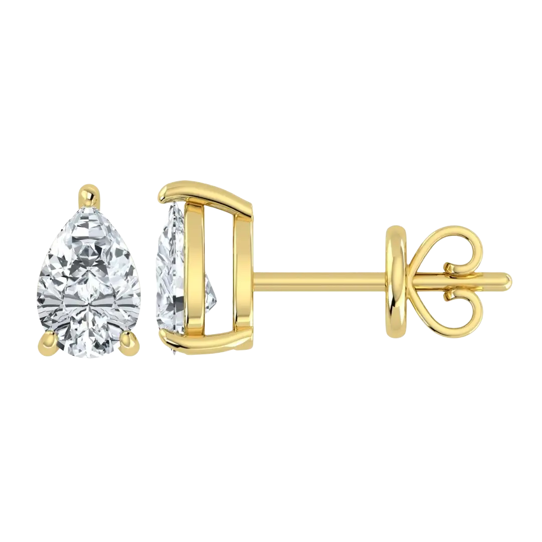 Lab Grown Diamond Pear Solitaire Earrings (1ct-2ct)