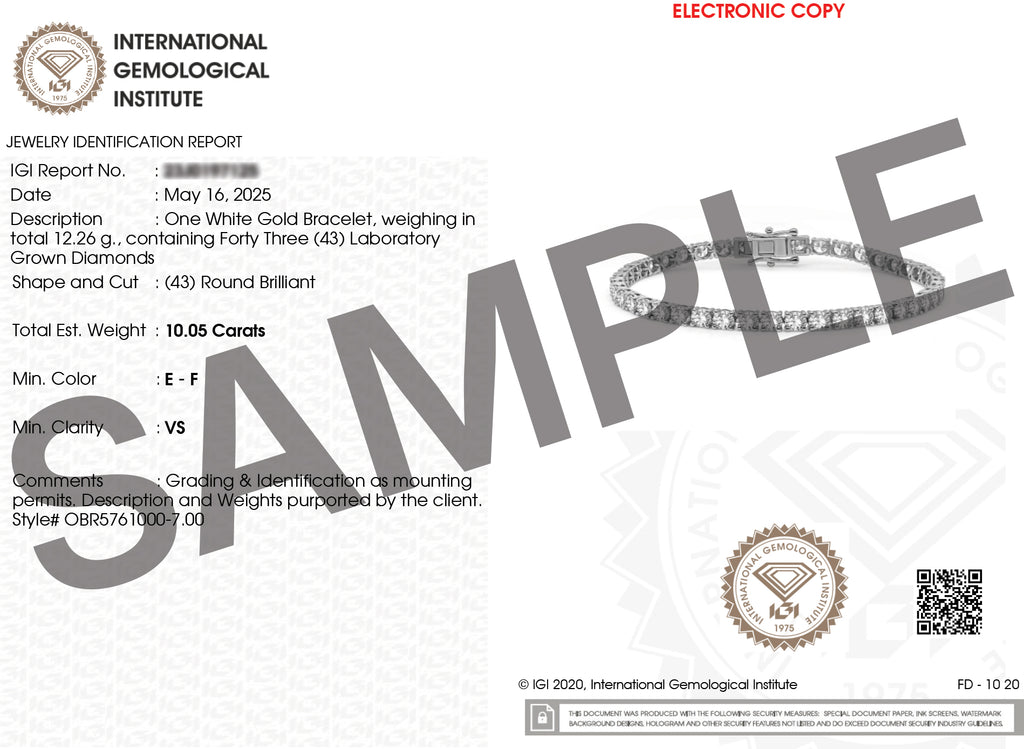 Shop QSE 5.00 Carat IGI Certified Lab Grown Diamond Tennis Bracelet for Women 14K White and Yellow Gold Lab Grown Diamond Bracelet for Men Prong Setting Round Cut Jewelry Size 7" (E-F Color, VS1-VS2 Clarity)