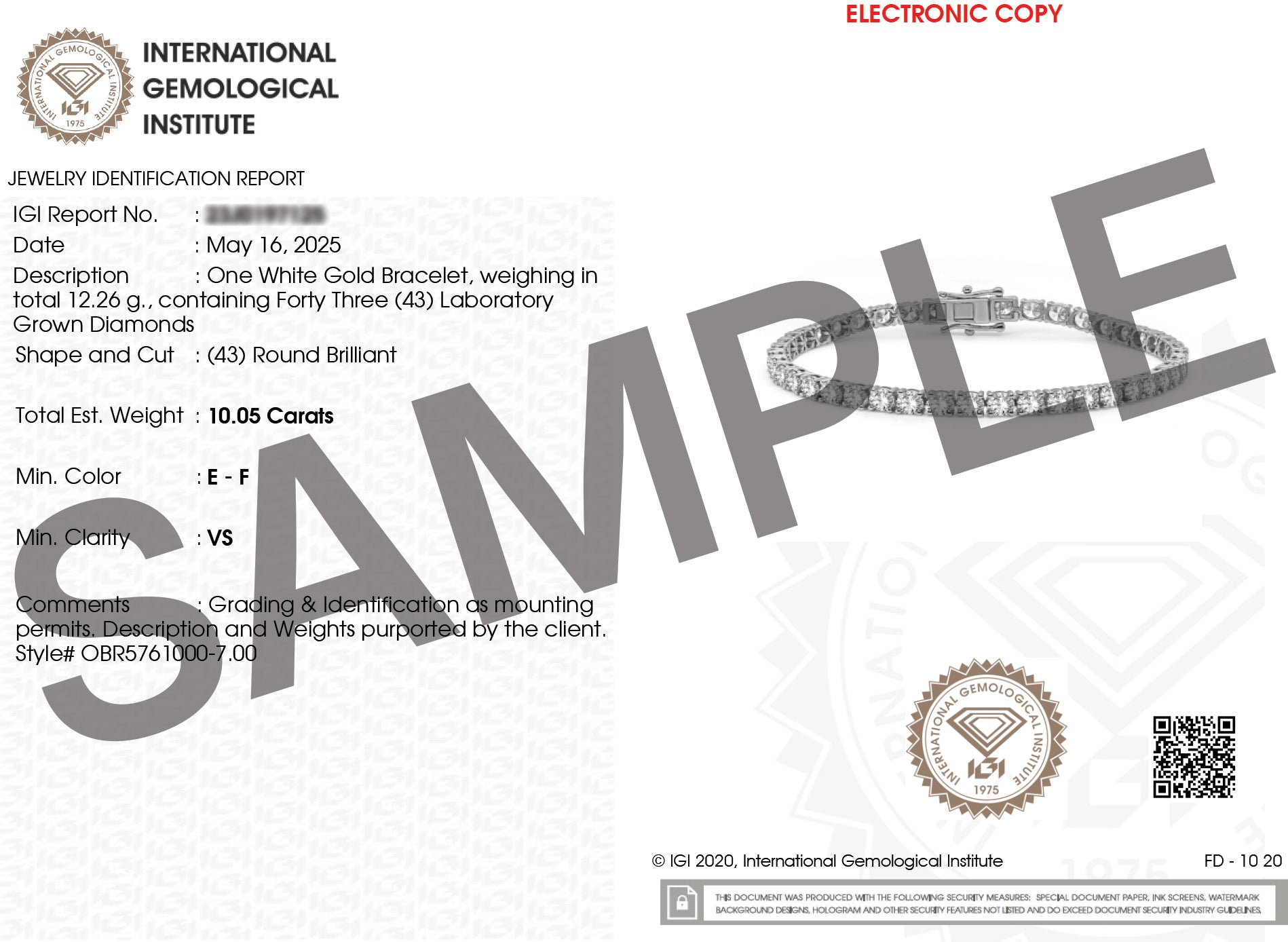 Shop QSE 5.00 Carat IGI Certified Lab Grown Diamond Tennis Bracelet for Women 14K White and Yellow Gold Lab Grown Diamond Bracelet for Men Prong Setting Round Cut Jewelry Size 7" (E-F Color, VS1-VS2 Clarity)