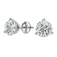 2 Carat Martini 3-Prong Lab Grown Diamond Stud Earrings