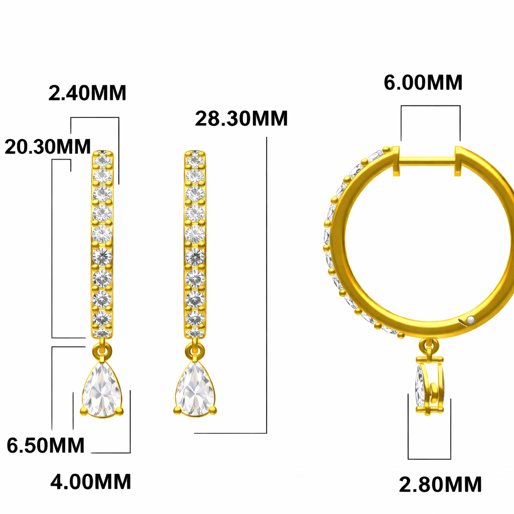 Lab Grown Diamond Drop Earrings in 14K Gold – IGI Certified