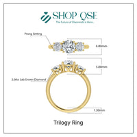 IGI 2.00ct Lab Grown Diamond Trilogy Ring