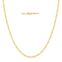 14k Yellow Gold 16" 2mm Diamond Cut Figaro Chain Necklace 1.60gm