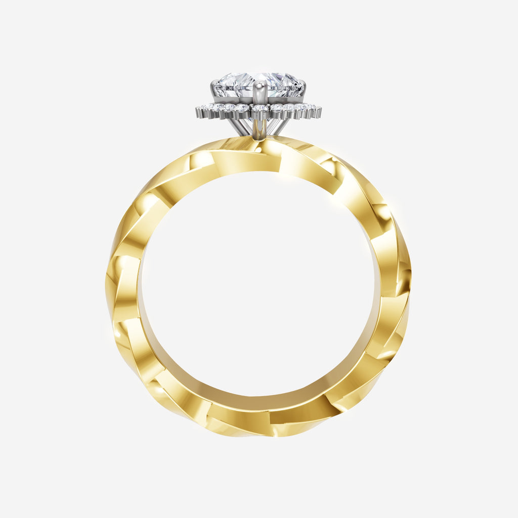 2CT Heart Spark Single Halo Lab Grown Diamond Ring