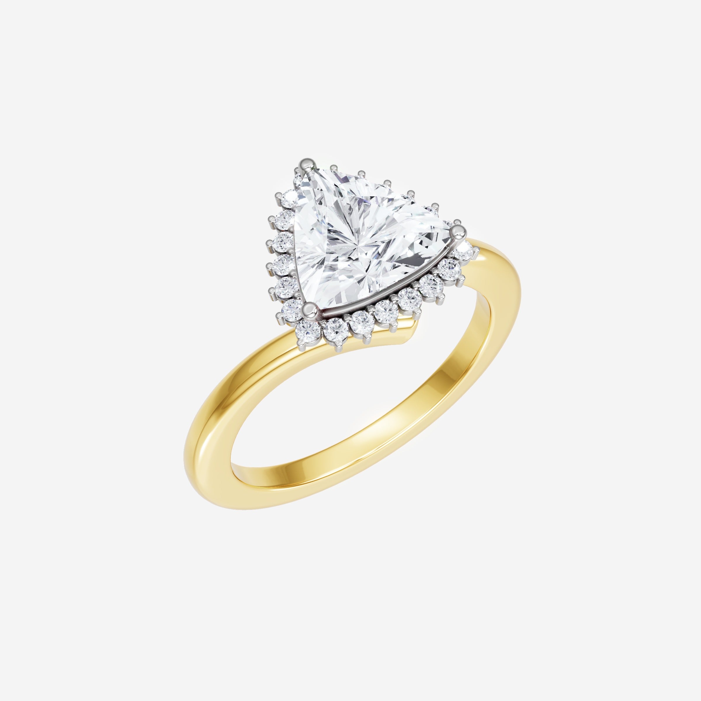 3CT Bypass Shank Diana Halo Lab Grown Diamond Ring
