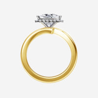 3CT Bypass Shank Diana Halo Lab Grown Diamond Ring