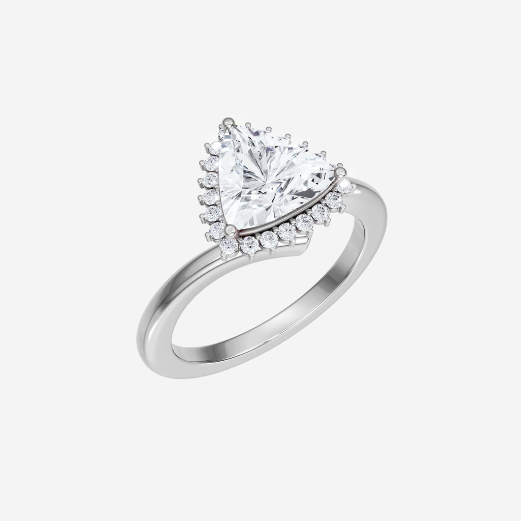 3CT Bypass Shank Diana Halo Lab Grown Diamond Ring