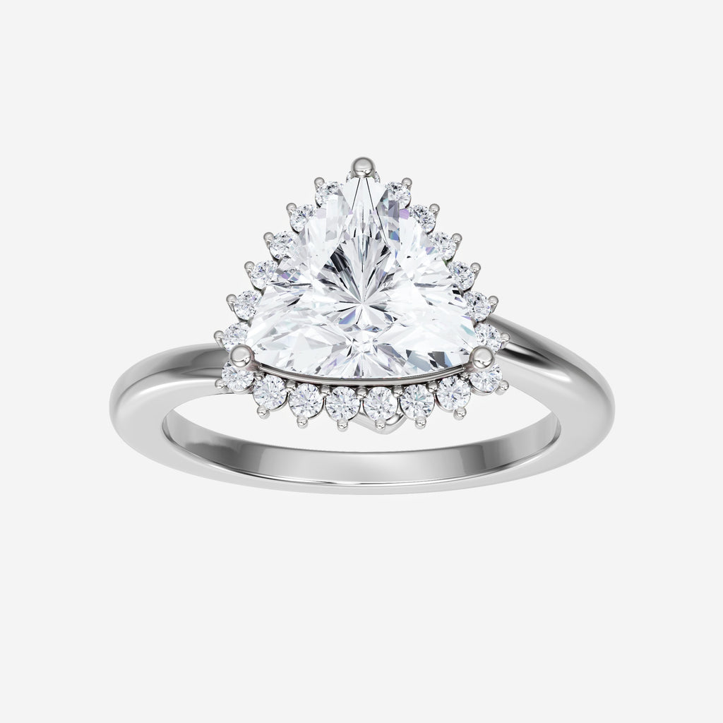 3CT Bypass Shank Diana Halo Lab Grown Diamond Ring