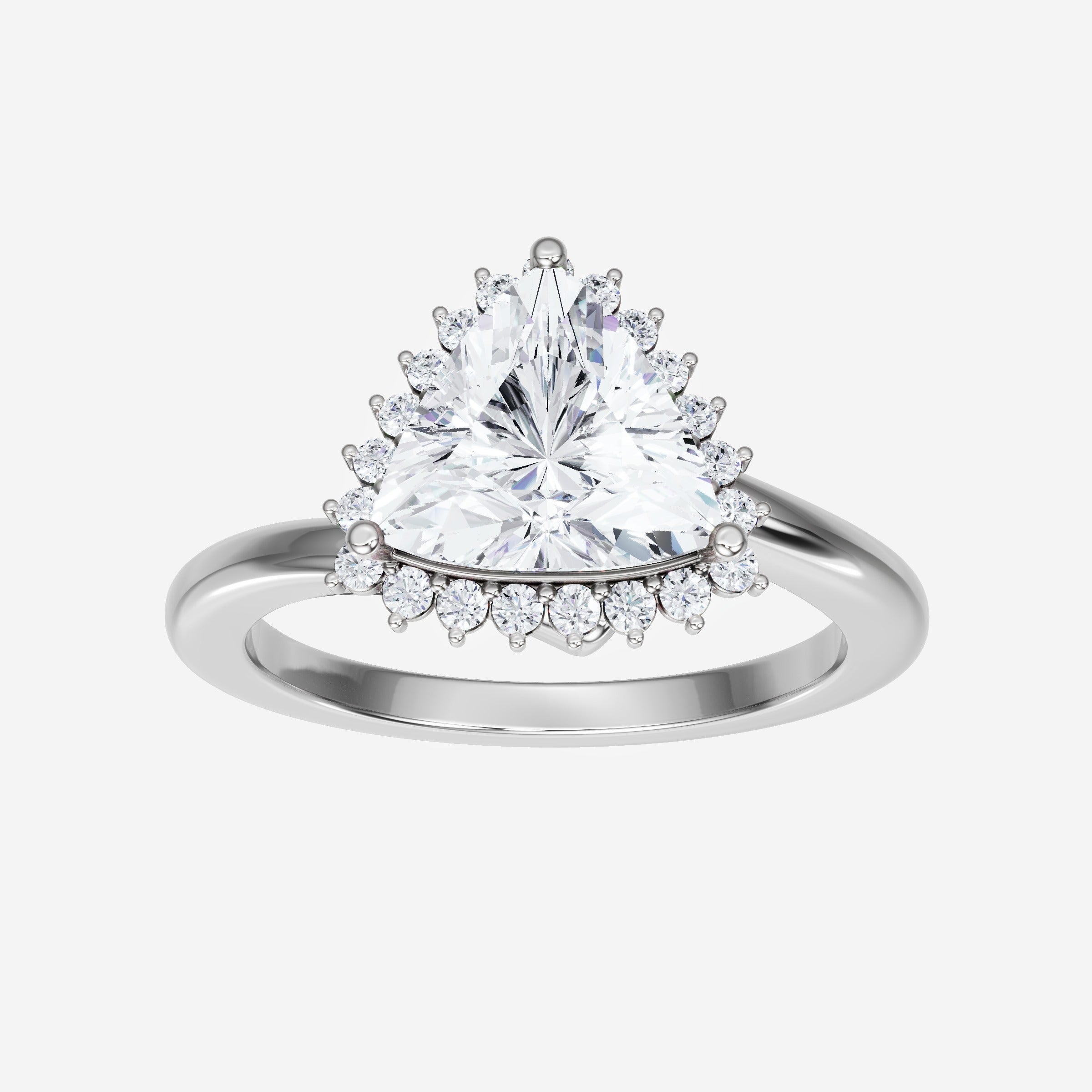 3CT Bypass Shank Diana Halo Lab Grown Diamond Ring